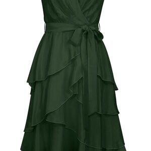 NWOT Chic Star Plus Size Layered Knee-length Dress In Green- 1X